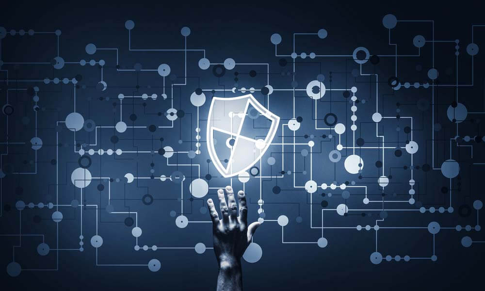 Person,Touching,Shield,Glowing,Icon,As,Concept,About,Security,And